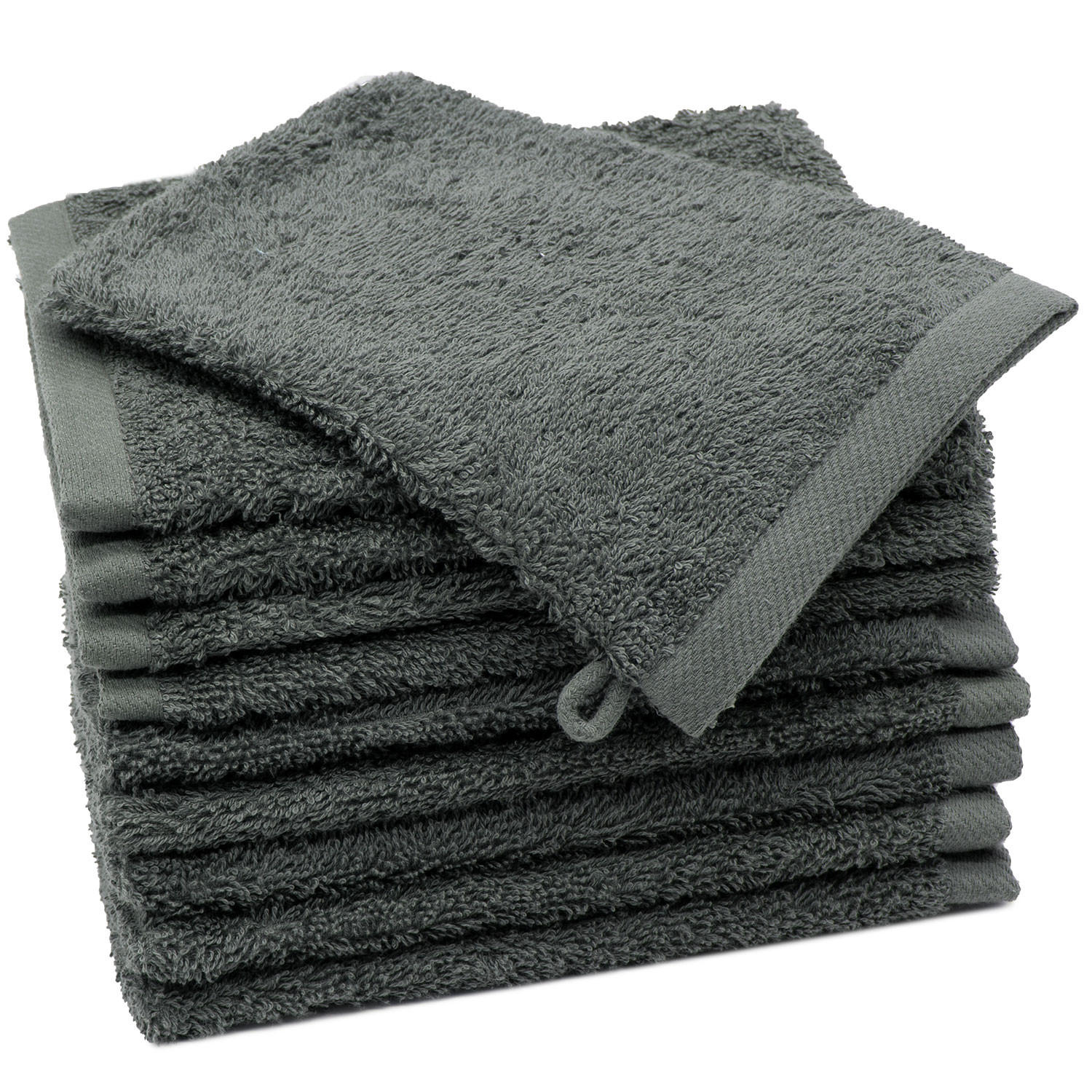 WASCHHANDSCHUH, 10er-Set, 17x21 cm, 100% Baumwolle, Grau - Anthrazit, Textil (17/21cm) - Zollner