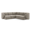 ECKSOFA Samt Stoff Grau - Taupe/Schwarz, Holzwerkstoff/Kunststoff (251/251cm) - Makamii