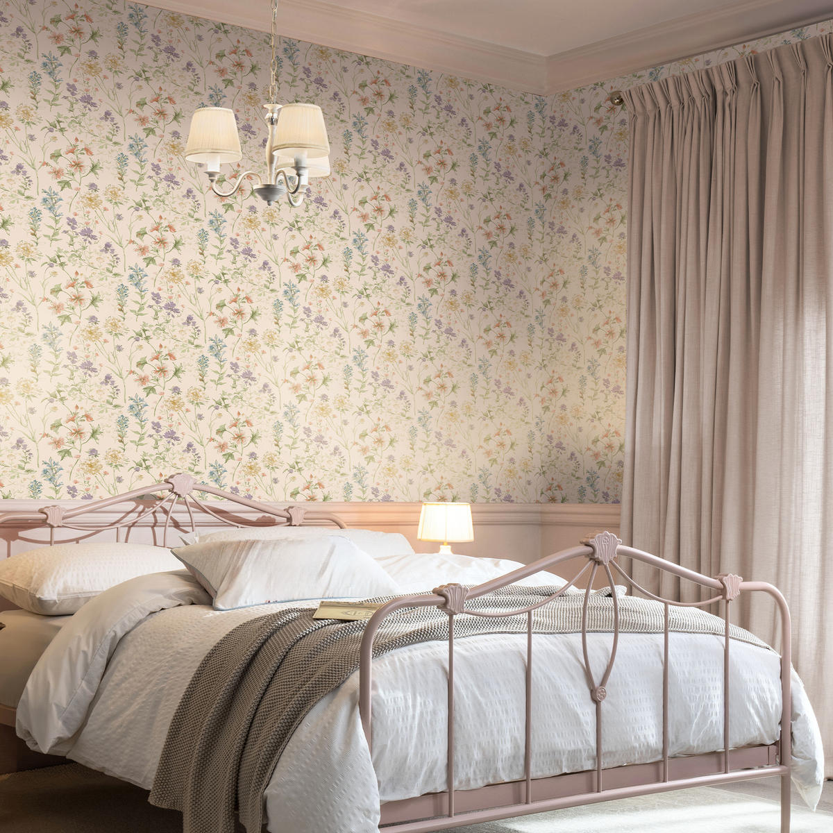 VLIESTAPETE Wild Meadow Chalk Pink - Pink, Papier/Kunststoff (52/1000cm) - LAURA ASHLEY