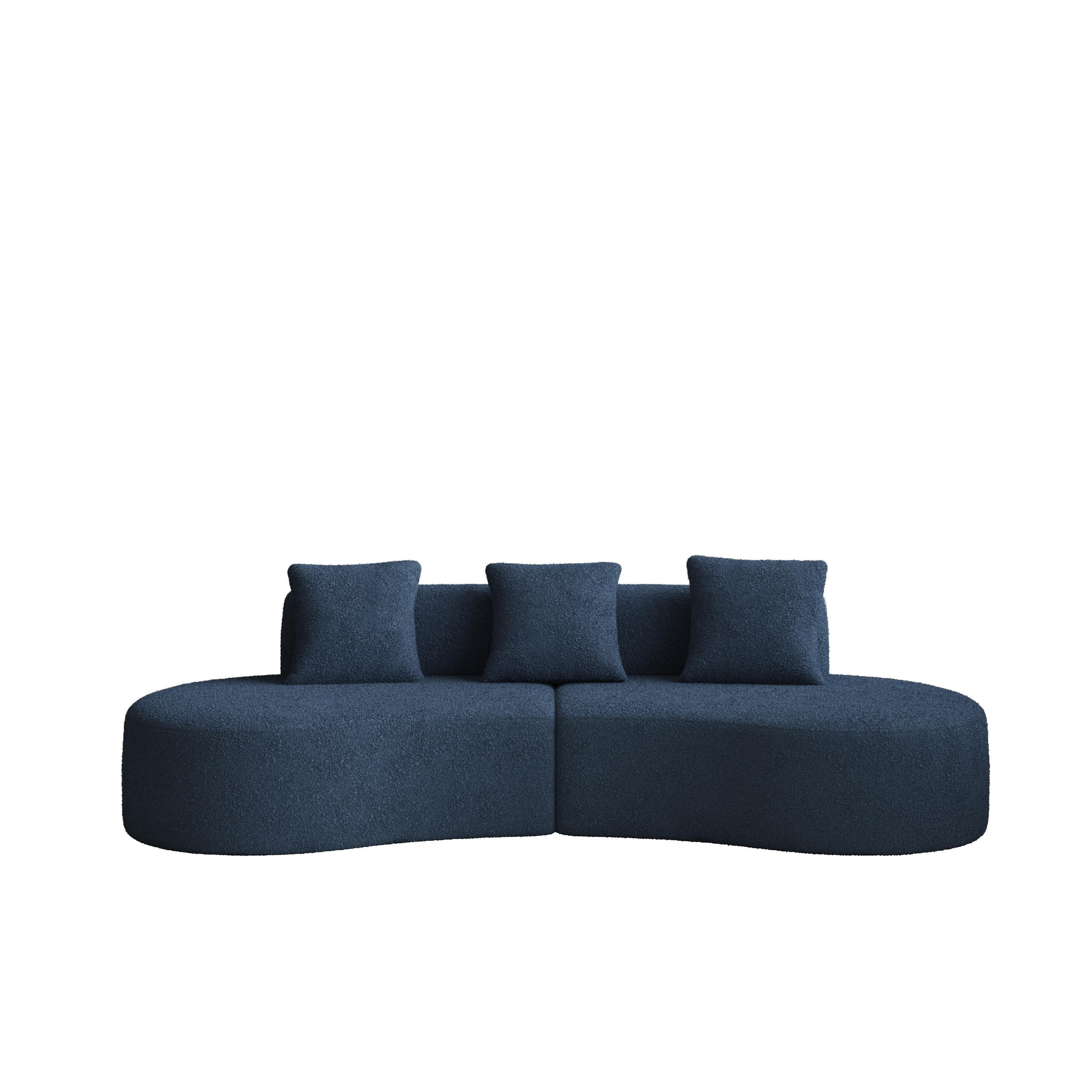 ECKSOFA Samtbezug inklusive Zierkissen 277/103/68 cm Blau - Blau, Textil (103/277cm) - Redom