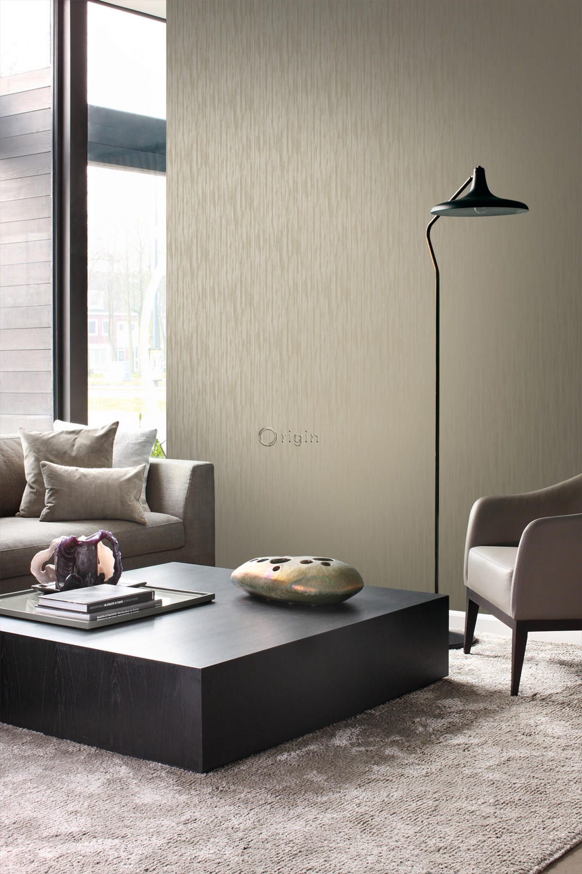 TAPETE feine Streifen 53 cm x 10.05 m - Braun, Papier (53/1000cm) - Origin Wallcoverings