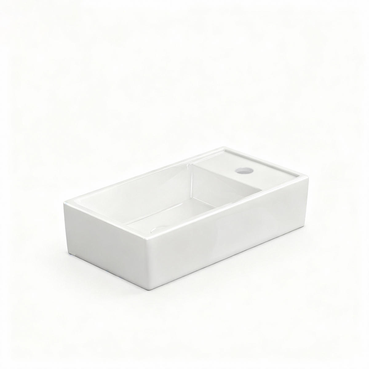 WASCHBECKEN Keramik Aufsatzbecken 41 / 22 / 10 cm - Weiß, Keramik (22/10/41cm) - EMKE