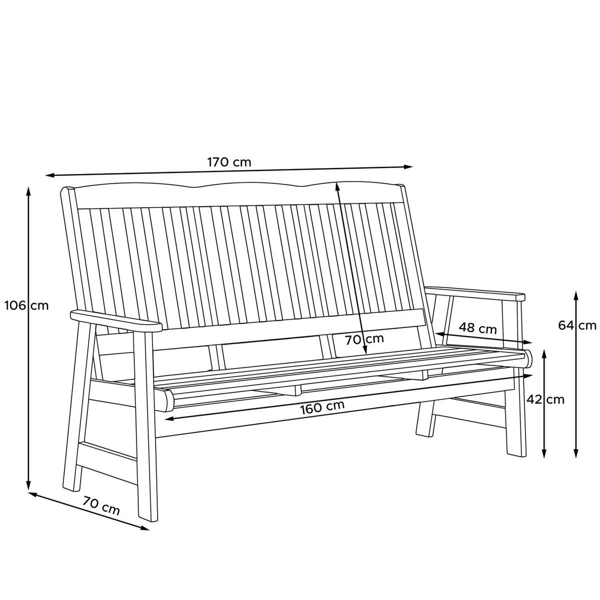 GARTENMÖBELSET ALCES für 5 Personen aus massivem Kiefernholz, braun - Braun, Holz - KONSIMO®