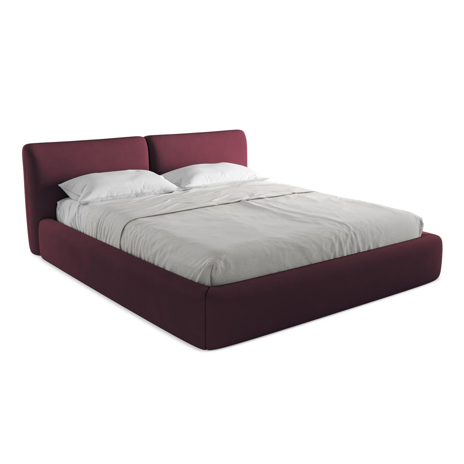 POLSTERBETT mit Bettkasten und Lattenrost 200x228 Rot - Rot/Weinrot, Kunststoff/Textil (180/200cm) - LaMiaSofa