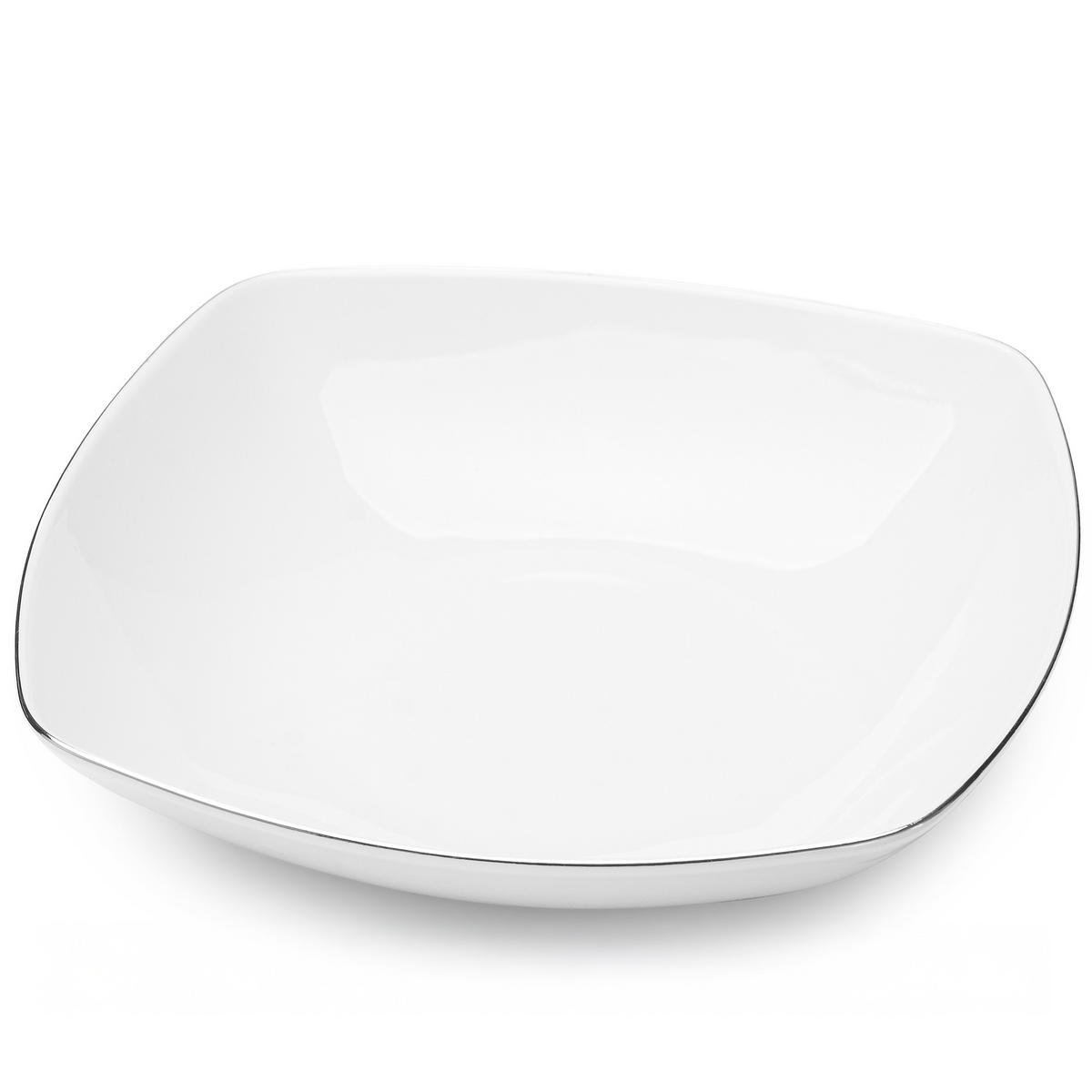 SUPPENTELLER CARLINA 6-tlg - Silberfarben/Weiß, Keramik (20cm) - KONSIMO®