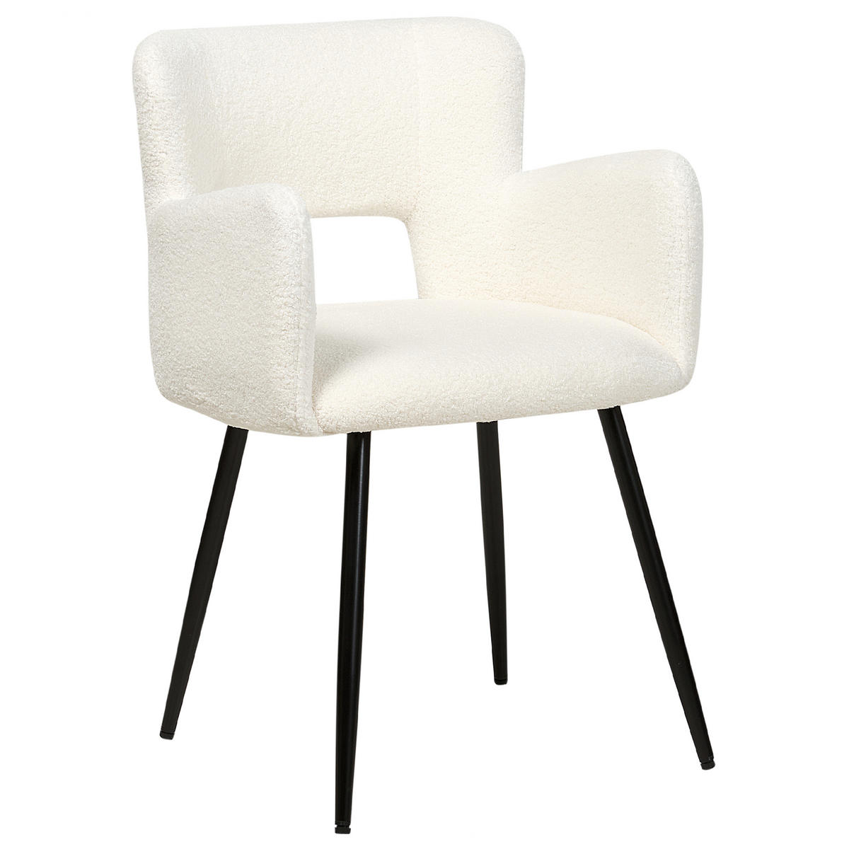 ESSZIMMERSTUHL 2er-Set Samtstoff Weiß Sanilac - Weiß, Textil/Metall (52/75/44cm) - Beliani