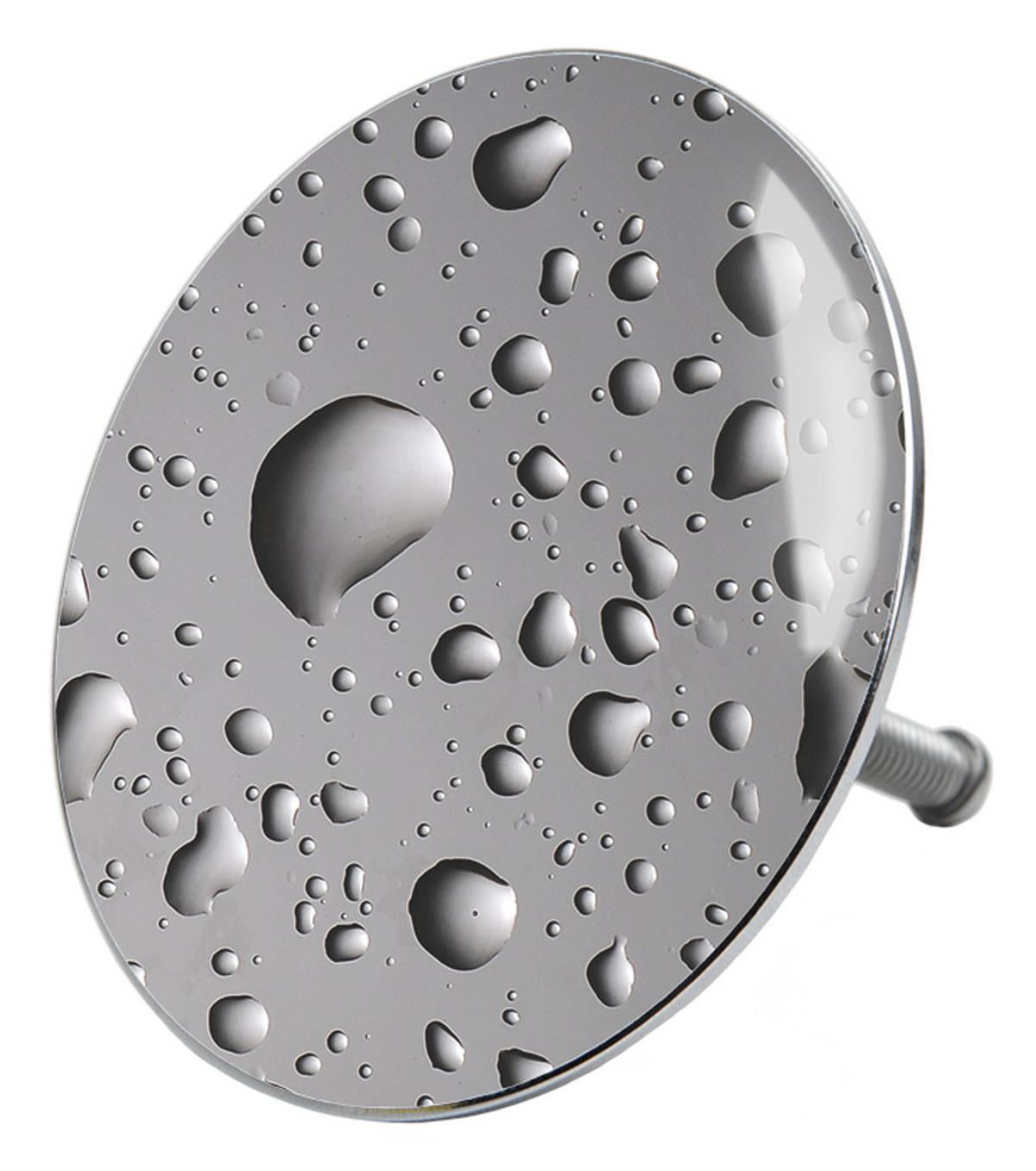 BADEWANNENSTÖPSEL Dewdrop - Grau, Metall (8/10/10cm) - Sanilo