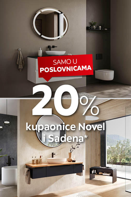 20% popusta na kupaonice brendova Novel i Sadena