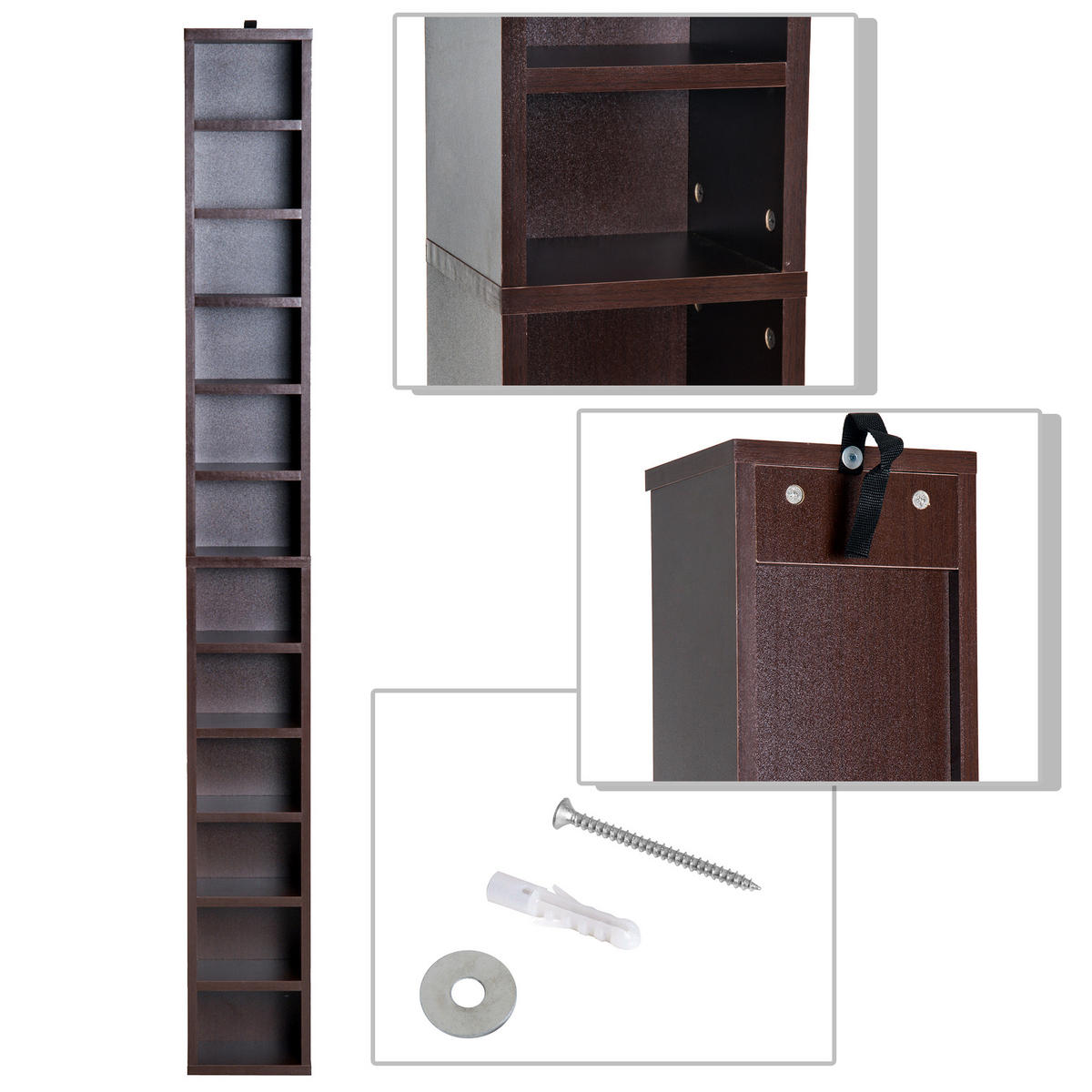 CD-REGAL DE-14399 12 Fächer, 175 cm Braun - Braun, Holzwerkstoff (20/175/21cm) - ComfortXL