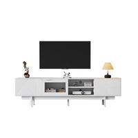 TV-SCHRANK 200x40cm Modern Weiß 2 Türen 2 Schubladen Stauraum bis 80 Zoll - Weiß, Holz (46.02/19.3/71.12cm) - FLIEKS