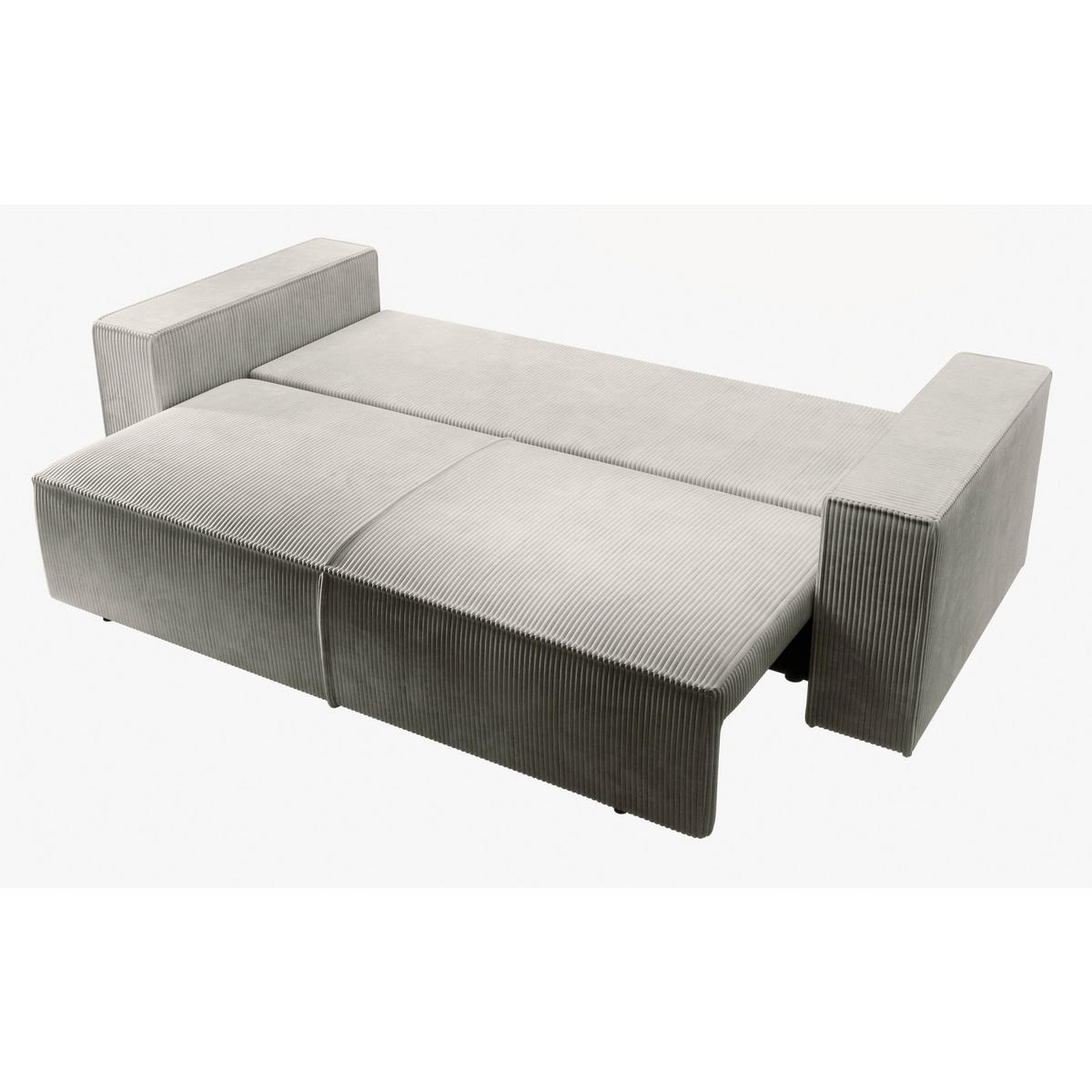 SCHLAFSOFA Farese Cremeweiß Cordbezug - Creme/Schwarz, Kunststoff/Textil (257/85/102cm) - Selsey