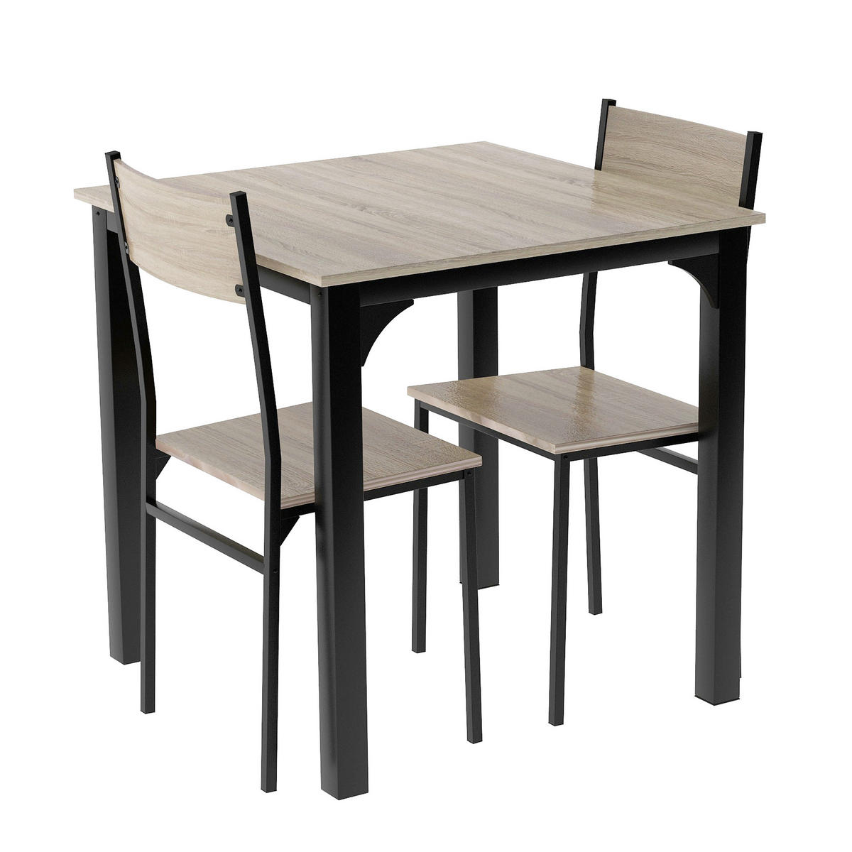 ESSTISCH SET Beige 2 Stühle - Beige, Holzwerkstoff/Metall (70/75/70cm) - Urban Meuble