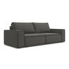 3-SITZER SOFA mit Schlaffunktion Samt Stoff Grau - Dunkelgrau/Schwarz, Kunststoff/Textil (255/85/105cm) - Makamii