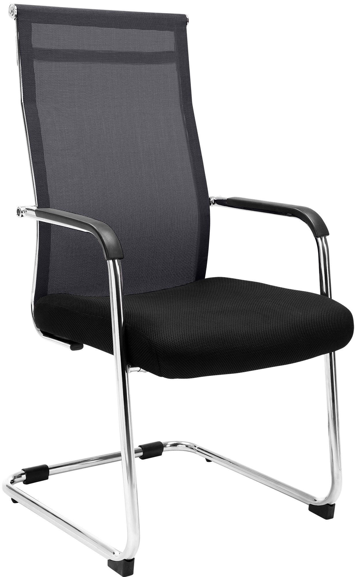 SCHWINGSTUHL Lederlook schwarz - Schwarz, Textil/Metall (54/107/65cm) - CLP