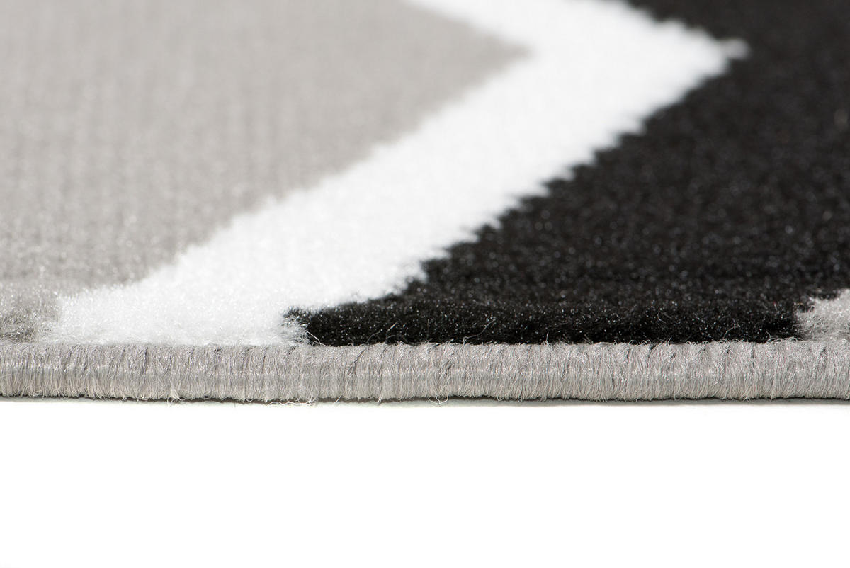 TEPPICH LUXURY Grau Karo Rauten 80/150 cm - Grau, Textil (80/150cm) - Tapiso