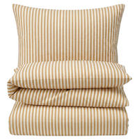 SEERSUCKER-BETTWÄSCHE 135x200 gestreift Sommer Bettbezug Bügelfrei aus 100% Baumwolle, Bettbezüge Streifen Muster Creme - Creme, Textil (135/200cm) - Carpe Sonno