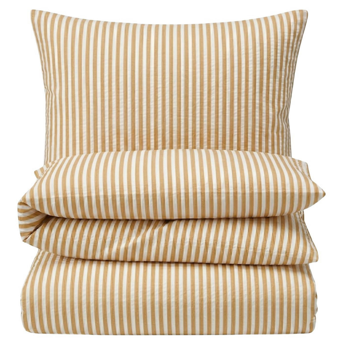 SEERSUCKER-BETTWÄSCHE 135x200 gestreift Sommer Bettbezug Bügelfrei aus 100% Baumwolle, Bettbezüge Streifen Muster Creme - Creme, Textil (135/200cm) - Carpe Sonno