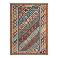 HANDWEBTEPPICH Kelim Gashgai Blau 213/157 cm Schurwolle - Blau, Textil (157/213cm) - Looma