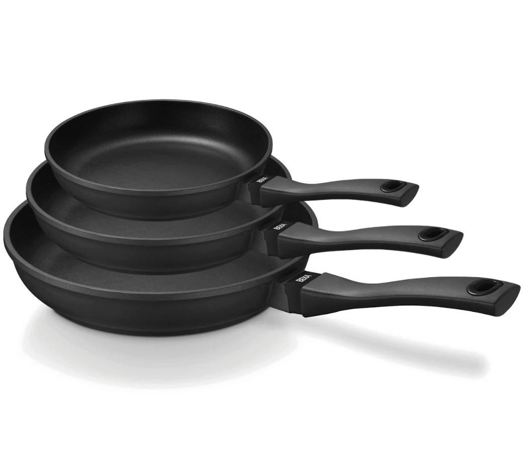 BRATPFANNEN-SET BratPFANNENSET Energy R 3-teilig Ø 20. 24 und 28 cm – geeignet für alle Wärmequellen – keramische Antihaftbeschichtung - Schwarz, Metall (1/2/2cm)
