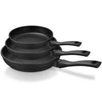 BRATPFANNEN-SET BratPFANNENSET Energy R 3-teilig Ø 20. 24 und 28 cm – geeignet für alle Wärmequellen – keramische Antihaftbeschichtung - Schwarz, Metall (1/2/2cm)