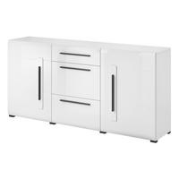 SIDEBOARD TULLIA 180/86/39 cm mit 3 Schubladen und 2 Türen Weiß - Weiß, Holzwerkstoff (180/86/39cm) - MASSENO