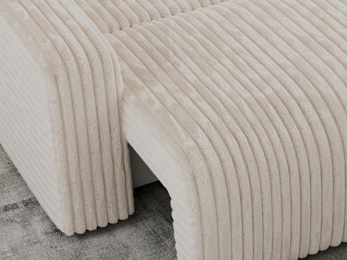 ECKSOFA ARGOS Beige Cord - Beige/Schwarz, Kunststoff/Textil (245/150cm) - MKS