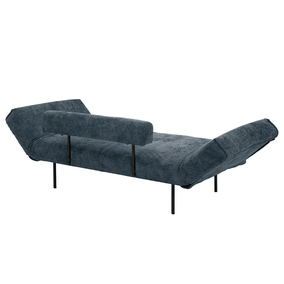 SCHLAFSOFA - Chenille - Blau/Schwarz, Textil/Metall (181/70/75cm) - home24