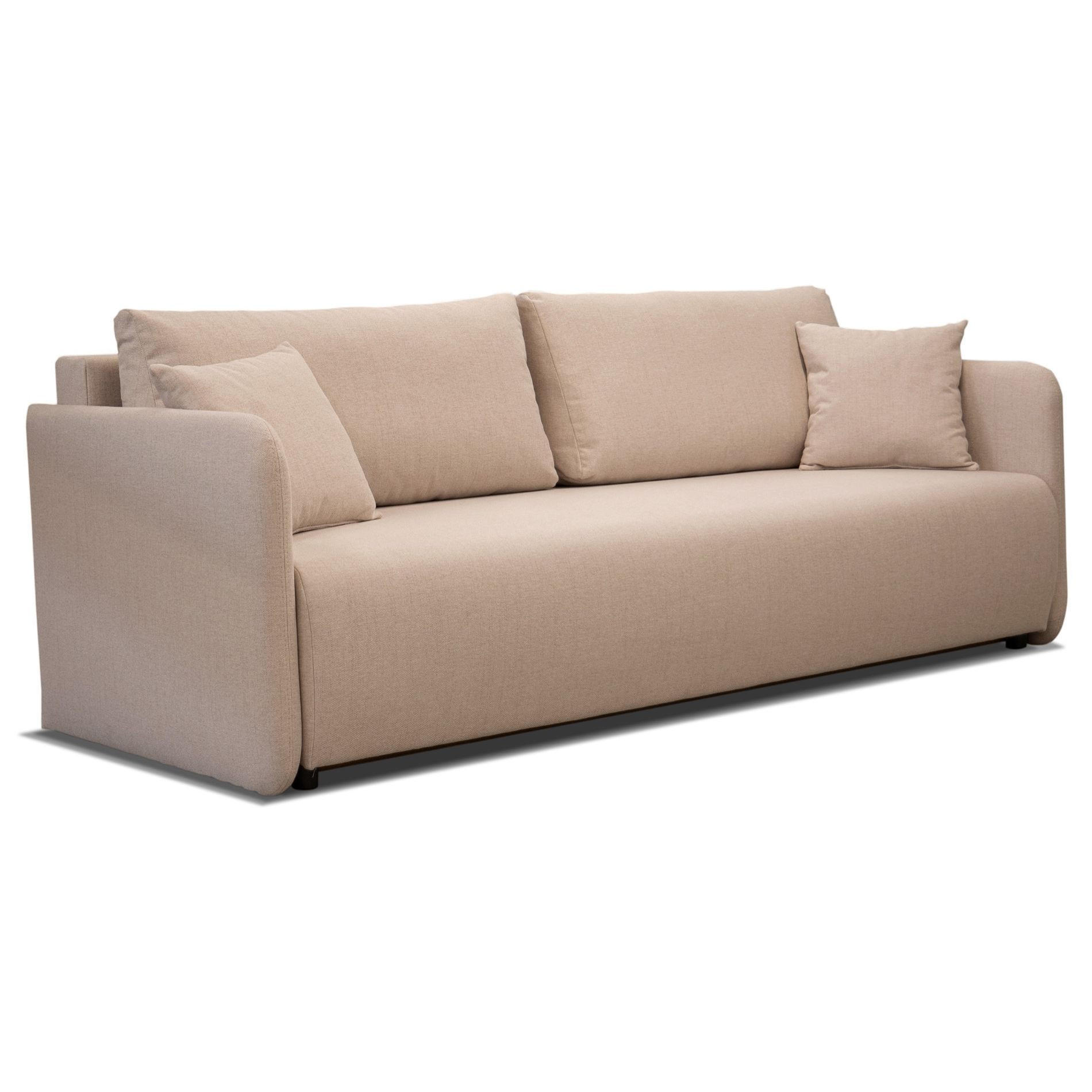 SOFA Anvio Beige mit Schlaffunktion - Beige/Schwarz, Kunststoff/Textil (220/88/100cm) - Selsey