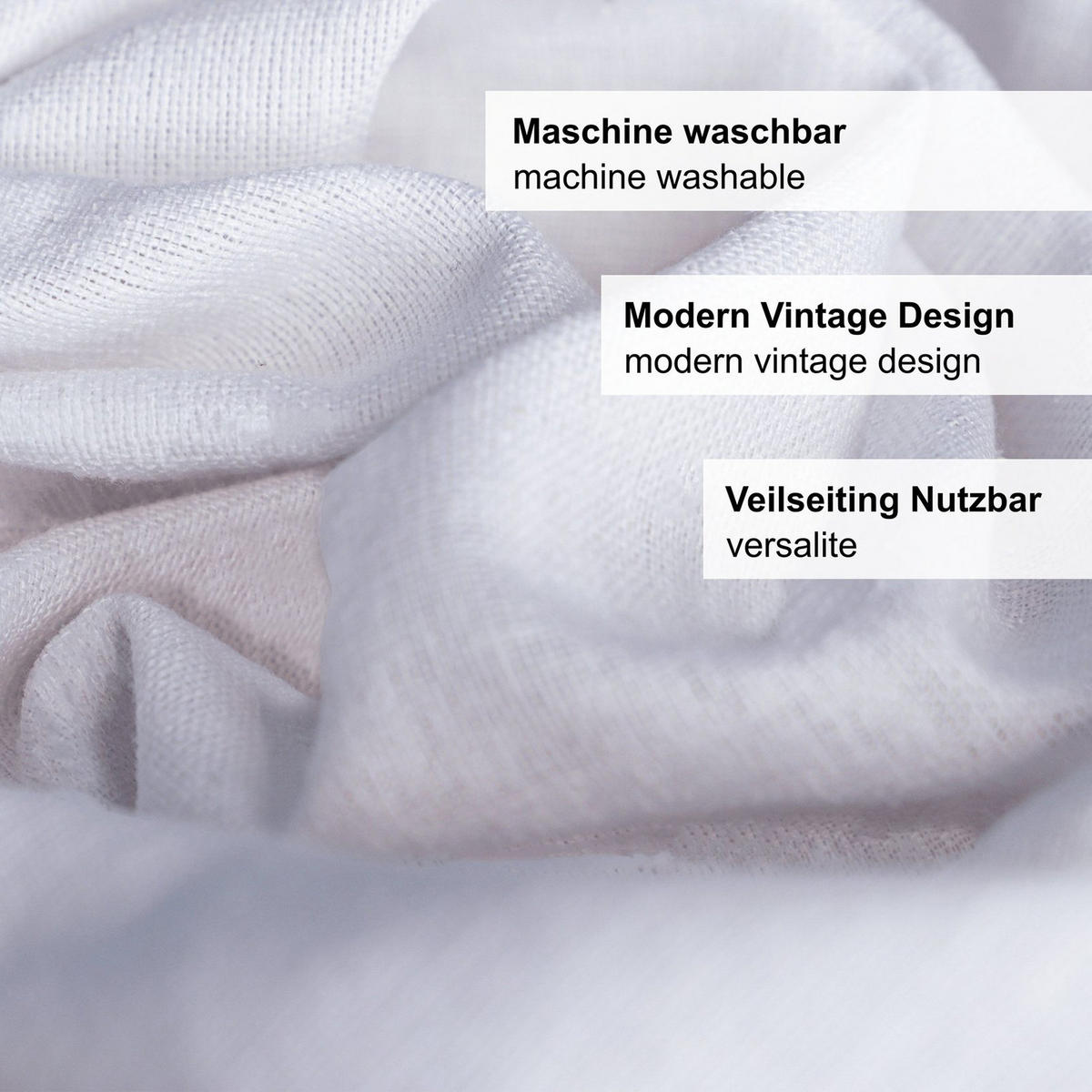 TISCHDECKE rund Ø160cm weiß, Leinenoptik, wasserabweisend & waschbar - Weiß, Textil (30/30/10cm) - SHOPENTRA