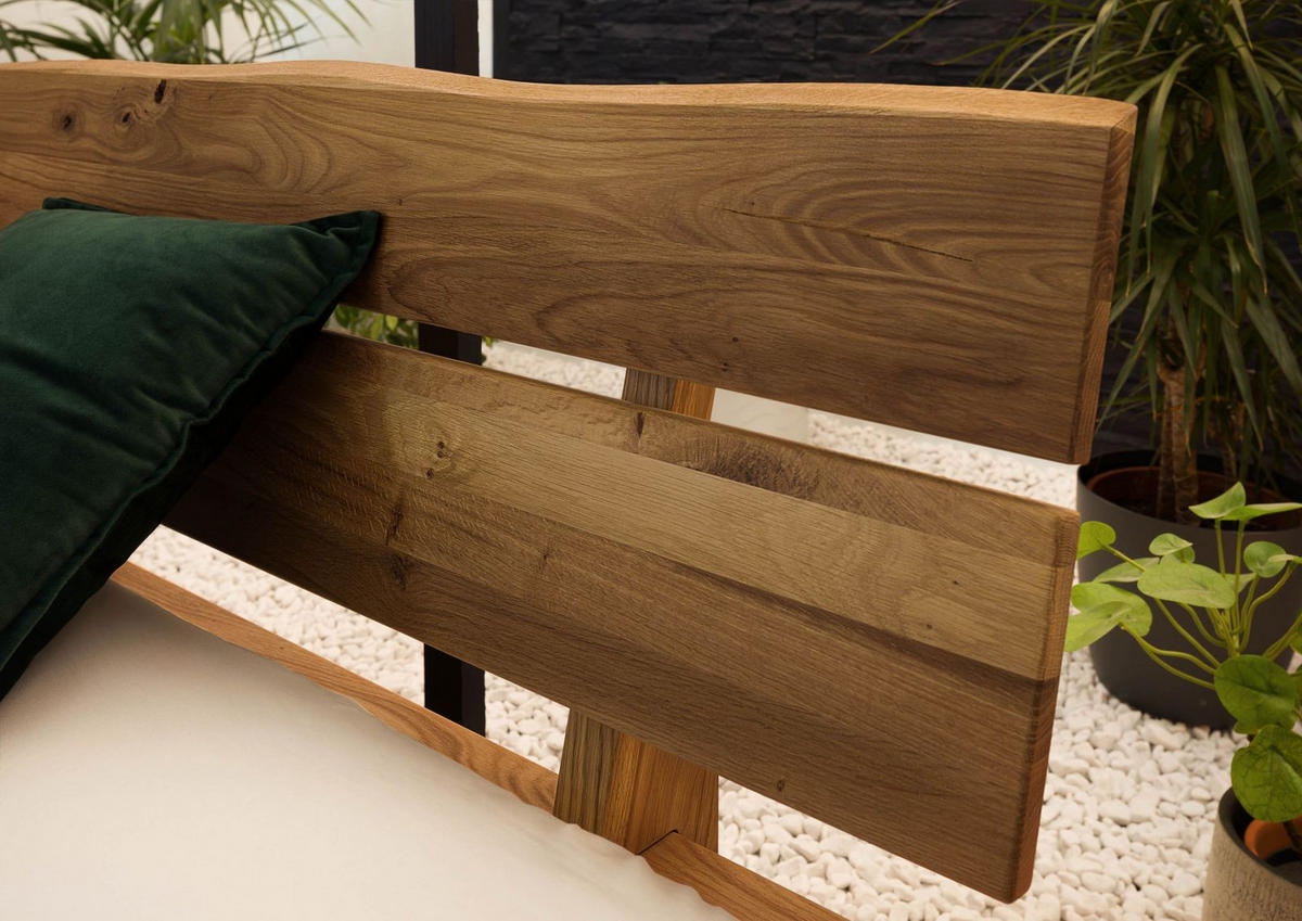 BETT Massivholz Wildeiche 180 x 200 x 85 braun BALKENMÖBEL #312 - Braun, Holz (180/200cm) - Massivmoebel24