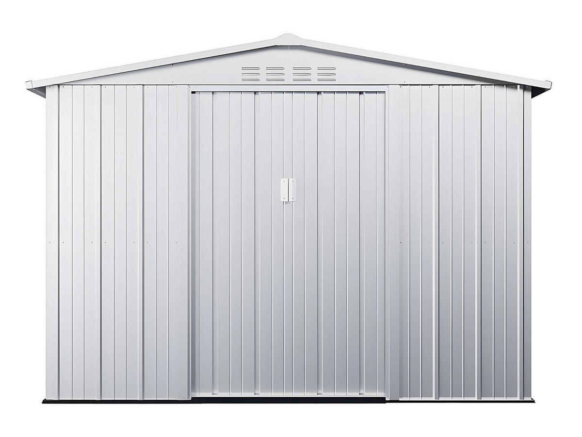 SCHREBERGARTENHAUS - 257 cm x 169 cm - metall - hellgrau Linus - Hellgrau, Metall (257/192/169cm) - Vente-Unique