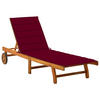 SONNENLIEGE mit Auflage Akazie Massivholz - Bordeaux, Holz (59/76/200cm) - furnicato