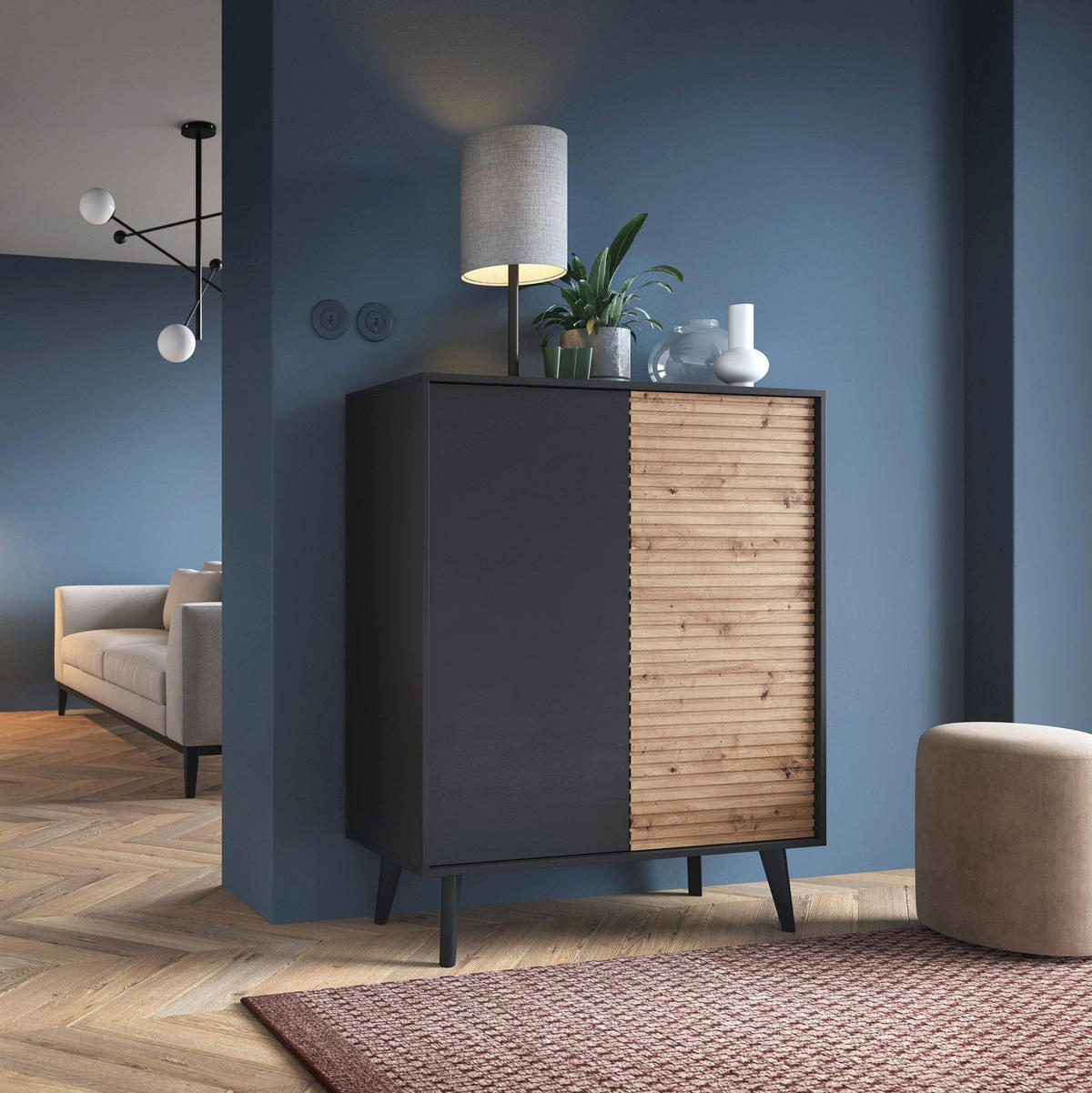 KOMMODE Las - Braun, Holzwerkstoff (104/125/39cm) - Pillovely
