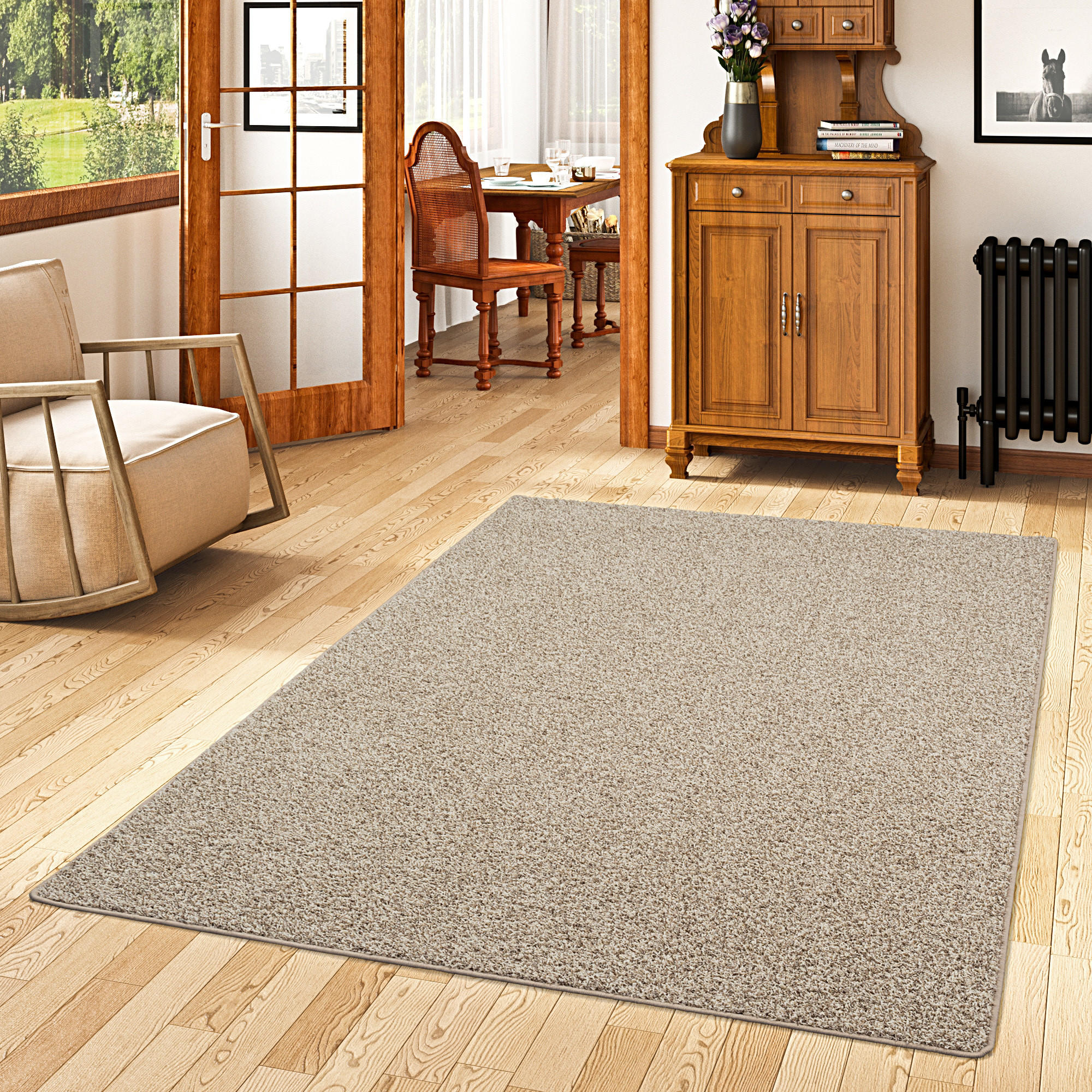 HOCHFLOR VELOURS TEPPICH MONA MIX - Taupe, Textil (200/250cm) - Snapstyle