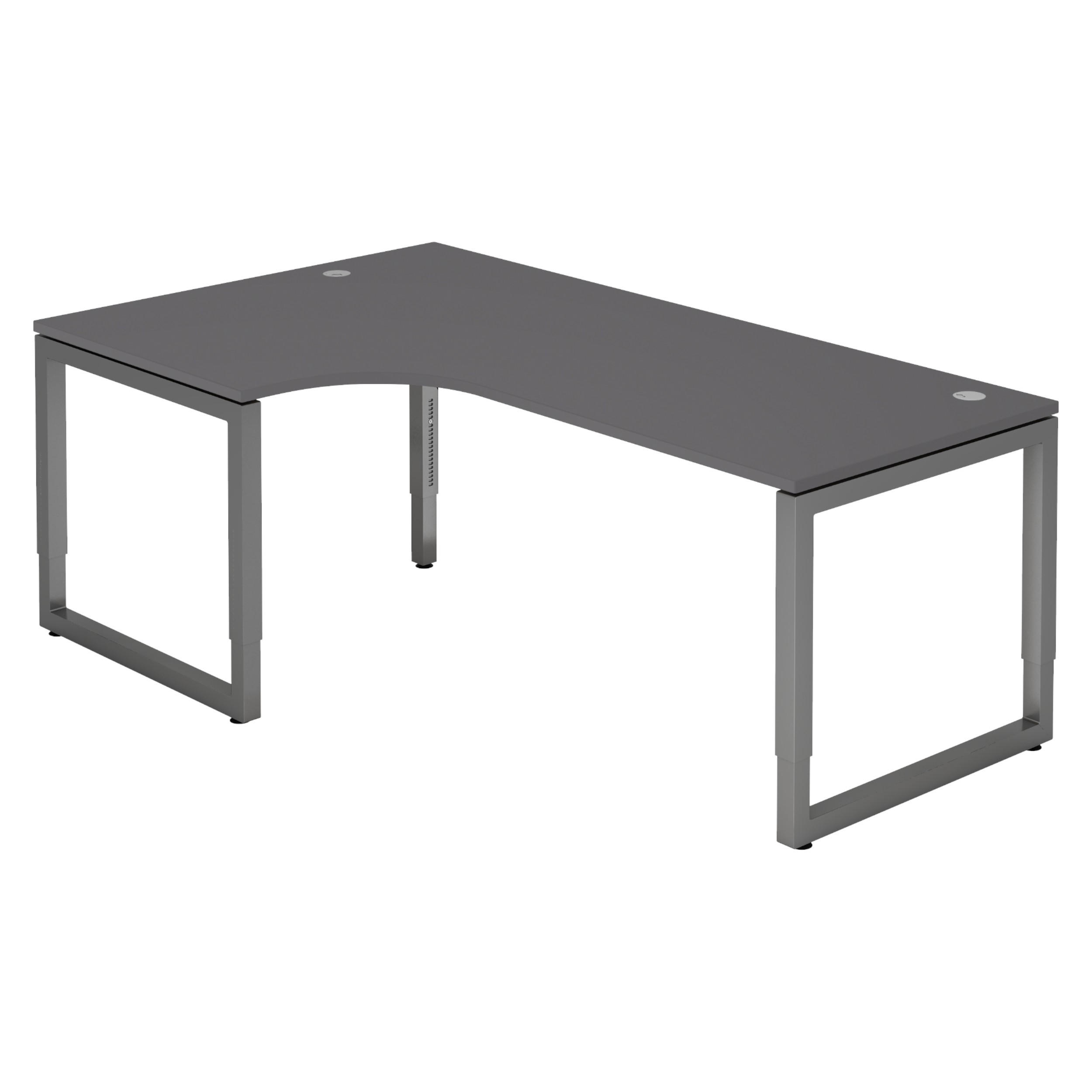 SCHREIBTISCH Serie-R 120/200/74 cm in Graphitfarben/Graphitfarben - Graphitfarben, Holzwerkstoff (120/200/74cm) - bümö