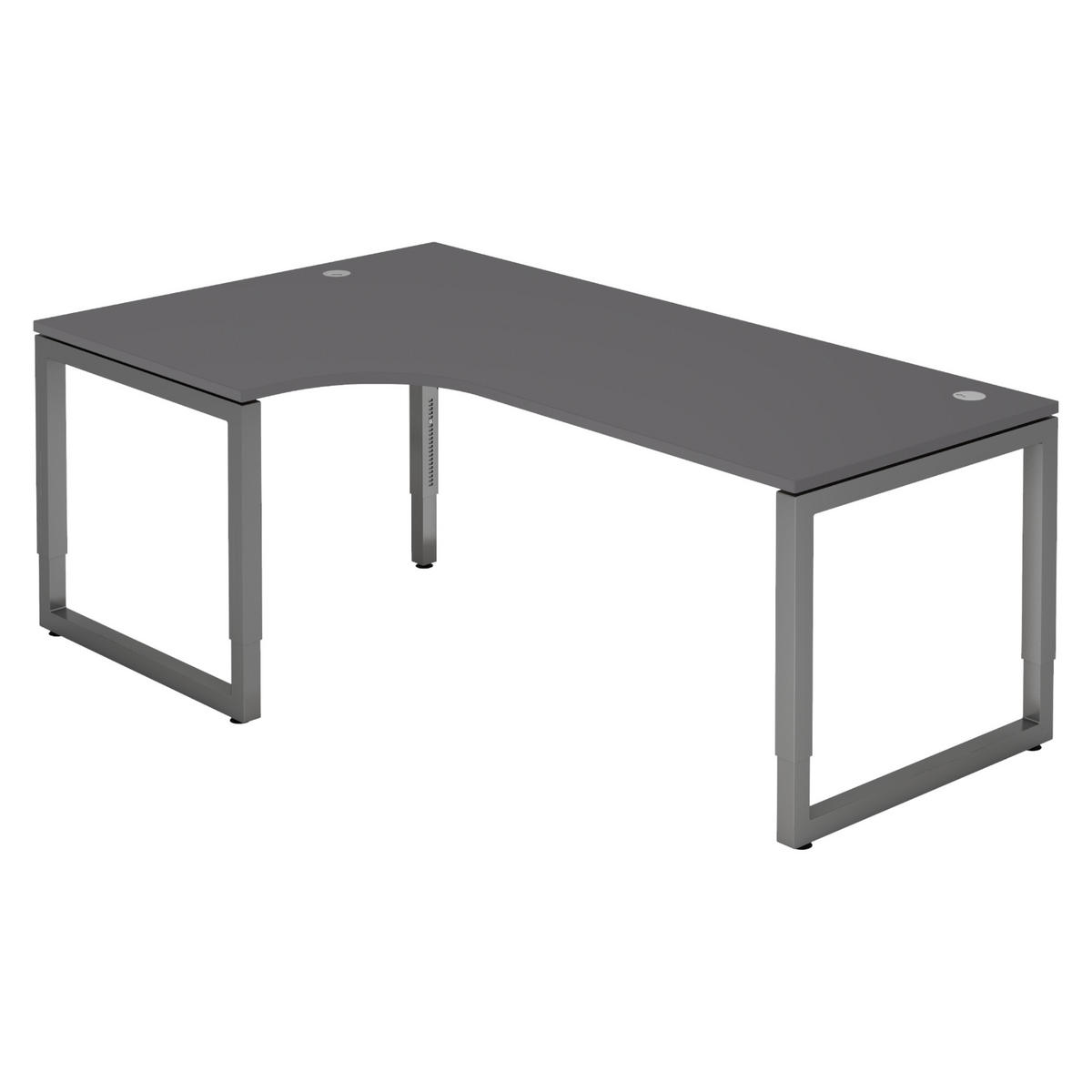 SCHREIBTISCH Serie-R 120/200/74 cm in Graphitfarben/Graphitfarben - Graphitfarben, Holzwerkstoff (120/200/74cm) - bümö