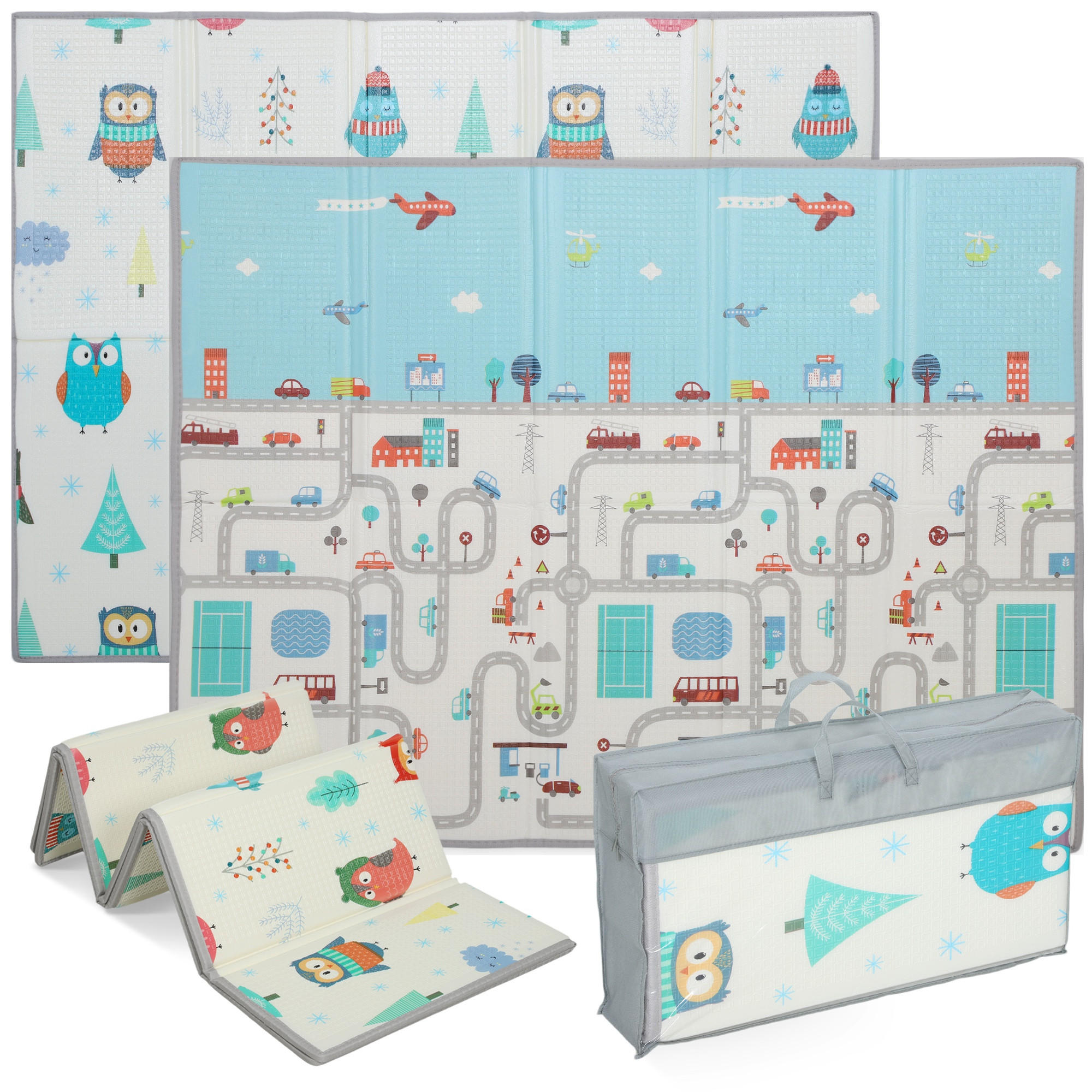BABY-SPIELMATTE DE-10824 doppelseitig mit Rennwagenmotiven Mehrfarbig - Multicolor, Kunststoff (150/1.5/200cm) - ComfortXL