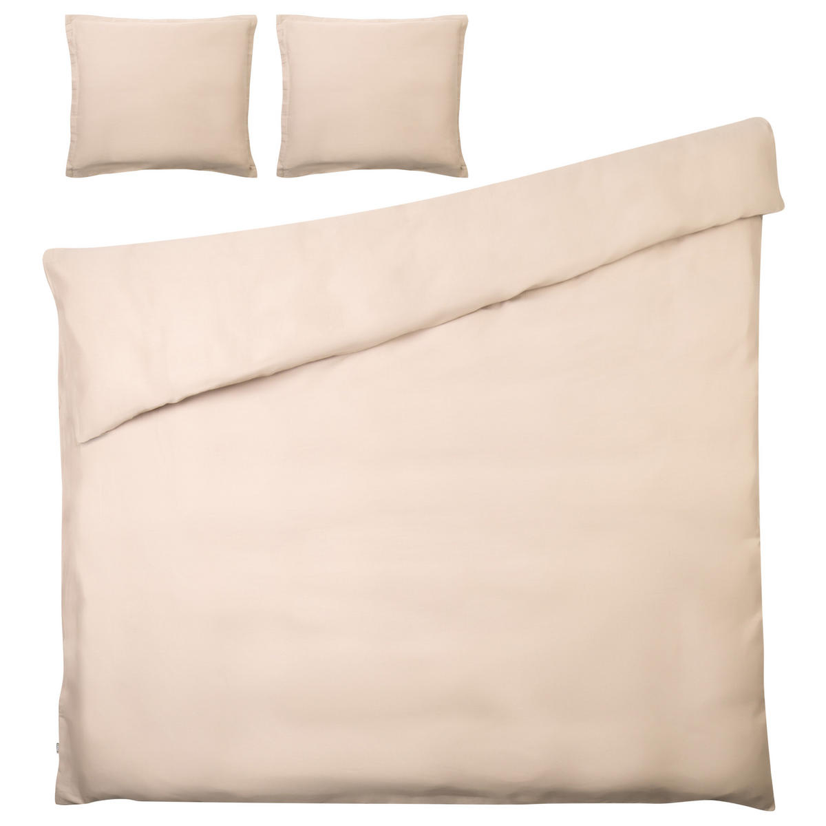 BETTWÄSCHE-SET 200/200 cm Baumwollsatin Beige Parkrose - Beige, Textil (200/200cm) - Beliani