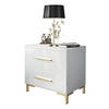 NACHTTISCH LINA GOLD mit Beinen, Hochglanz - Weiß, Holzwerkstoff (55/52/37cm) - Lookway