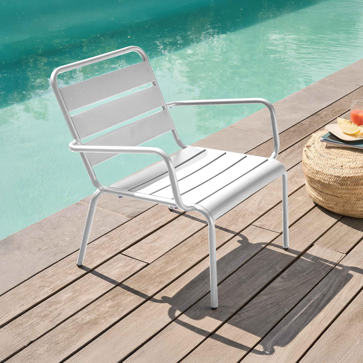 RELAXSESSEL, Weiß - Weiß, Metall (65/76/70cm) - Oviala
