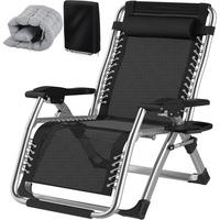 SONNENLIEGE Grau 83 cm - Schwarz, Metall (83/80/175cm)