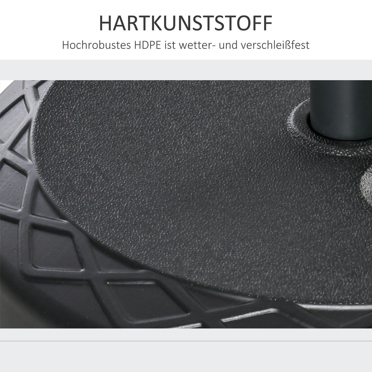 SONNENSCHIRMSTÄNDER bis 30 kg Wasser/ 40 kg Sand befüllbar, HDPE, Schwarz Ø55 x 38 cm - Schwarz, Kunststoff (55/55cm) - Outsunny