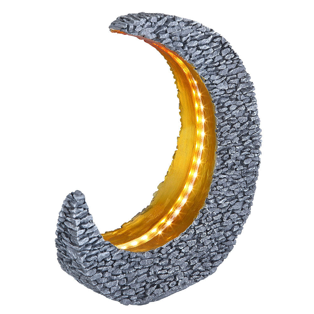 LED AUSSENLEUCHTE Solarleuchte steingrau gold - Grau, Kunststoff (28/9/31cm) - Globo Lighting