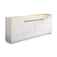 SIDEBOARD mit 4 Türen & 1 Schublade - Weiß & Holzfarben - EMORA - Naturfarben, Holz (40/87/205cm) - Vente-Unique