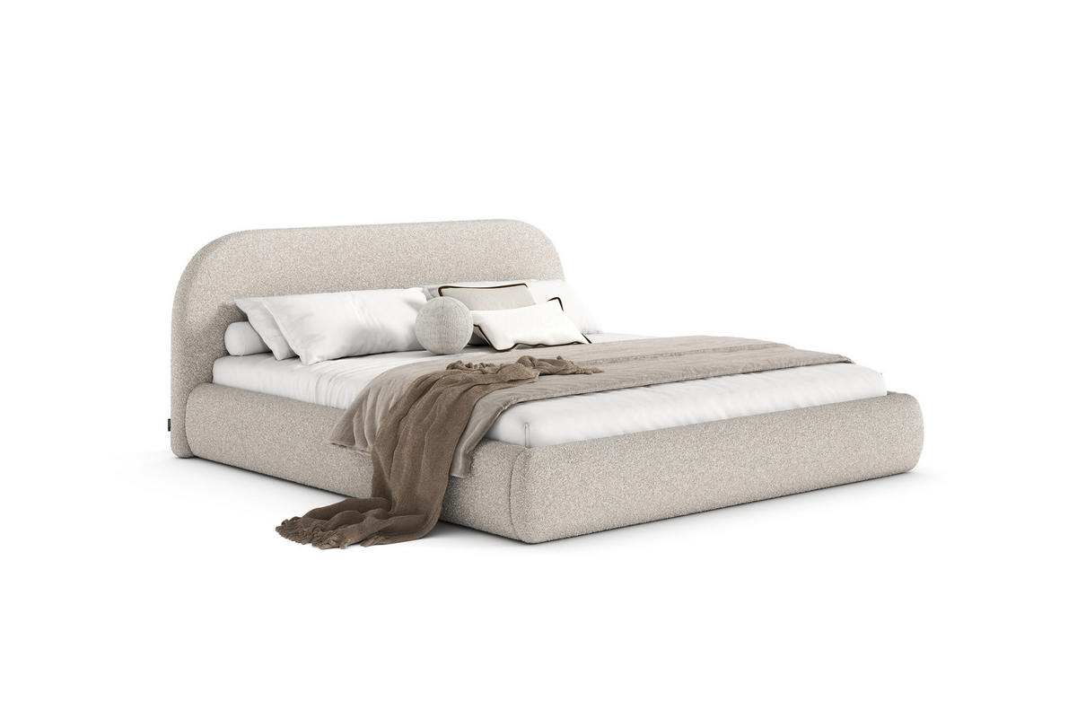 POLSTERBETT LIVV mit Bettkasten, Doppelbett - 160x200 cm - Beige/Naturfarben, Holz/Textil (160/200cm) - mybed.