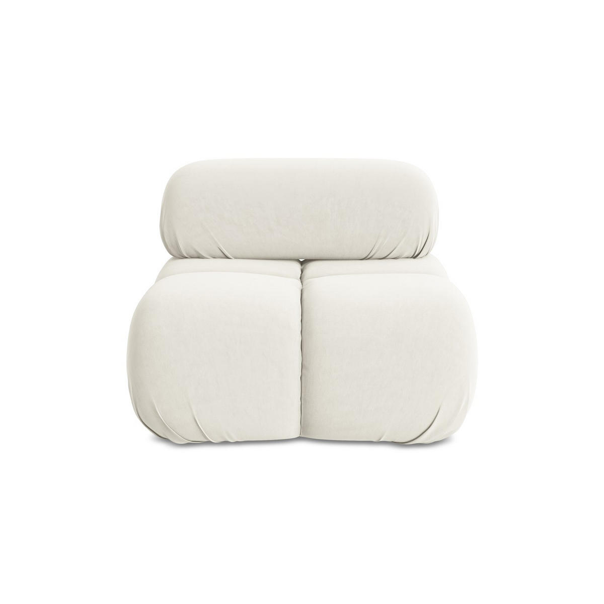 SESSEL Samt Stoff Beige - Beige/Creme, Kunststoff/Textil (96/70/95cm) - LaMiaSofa