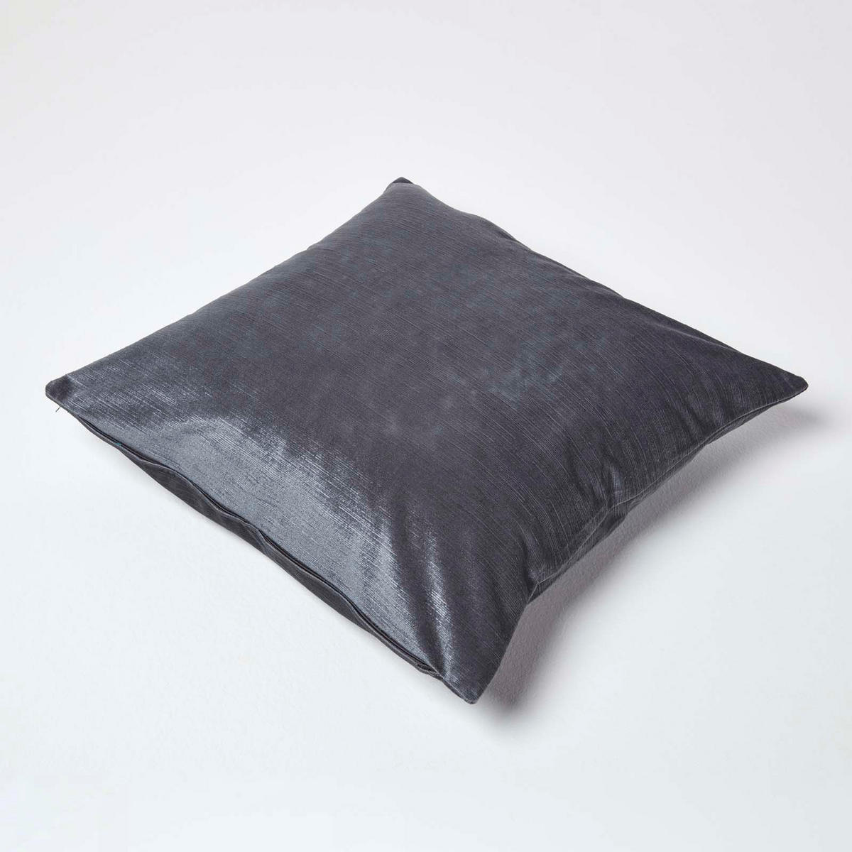 KISSENHÜLLE Samt grau 45/45 cm - Dunkelgrau, Textil (45/45cm) - Homescapes