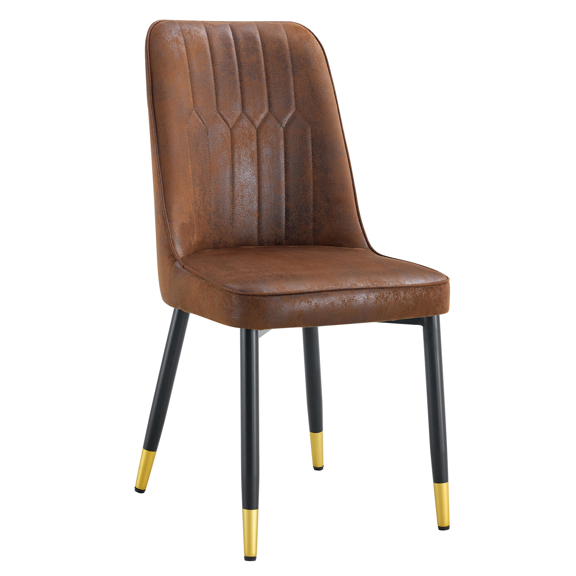 STUHL-SET DE-36511 2 Stück mit Tech-Stoff und Metallbeinen Braun - Braun, Metall (41.5/89/43cm) - ComfortXL