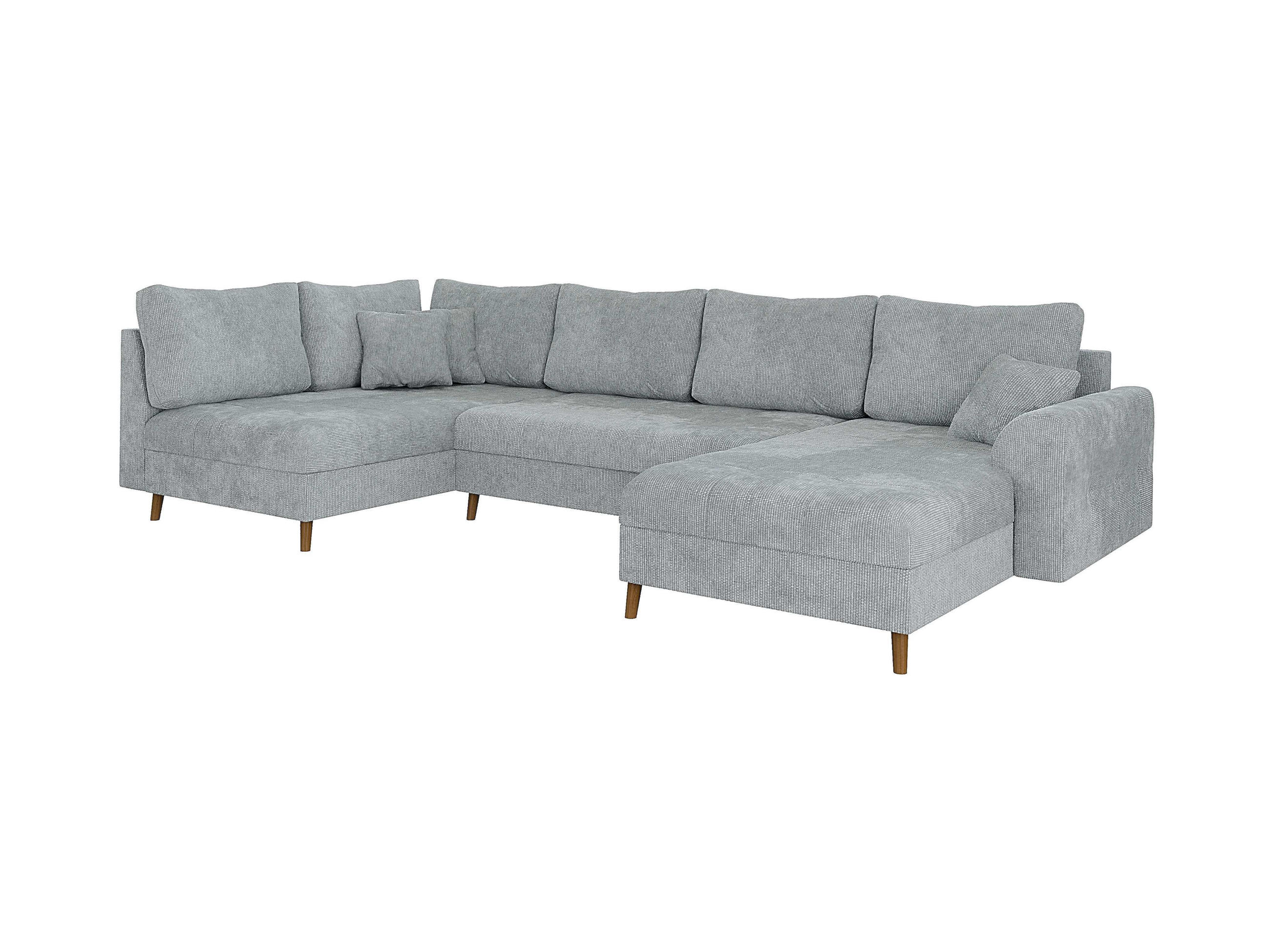 S-Style SEDACÍ SOUPRAVA Sigurd ze šedé chenille látky - otoman vpravo
