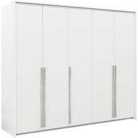 DREHTÜRENSCHRANK Giana mit 5 Türen, 255 cm, Weiß - Weiß, Holzwerkstoff (255/215/64.5cm) - Beautysofa